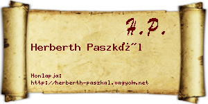 Herberth Paszkál névjegykártya